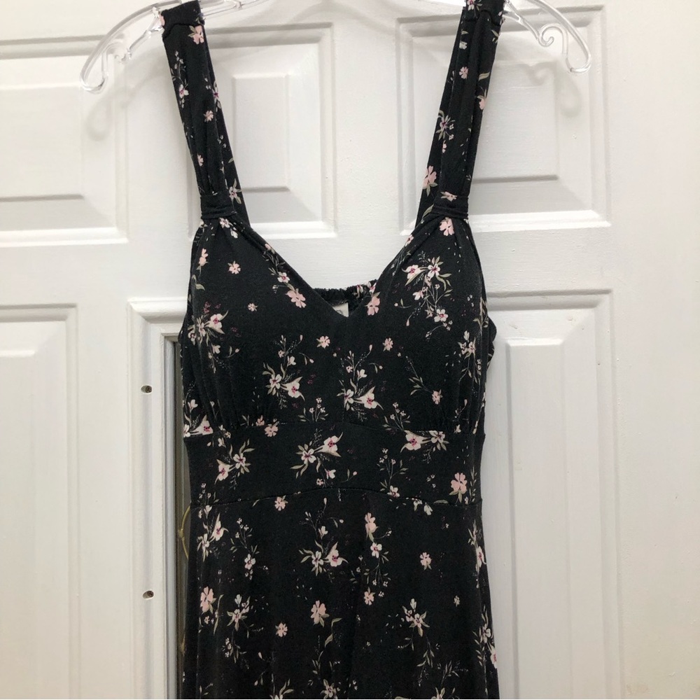 American Rag Maxi A-Line Strap Asymmetrical Rayon Dress W Size S Black/White - Picture 6 of 7
